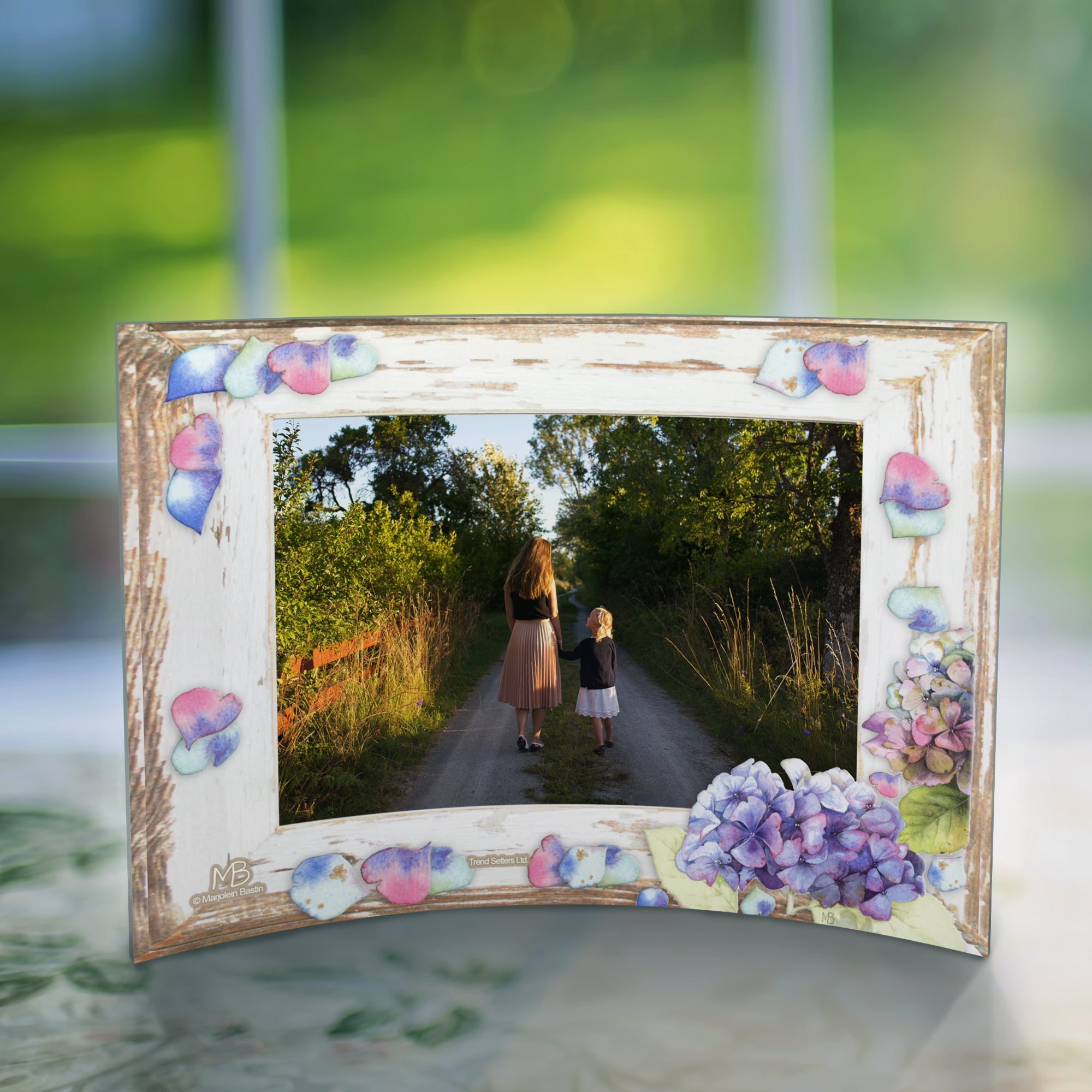 Marjolein Bastin (Hydrangea Frame - Add Your Photo!)  7" x 5" Curved Acrylic Print ACPU0705CUR038